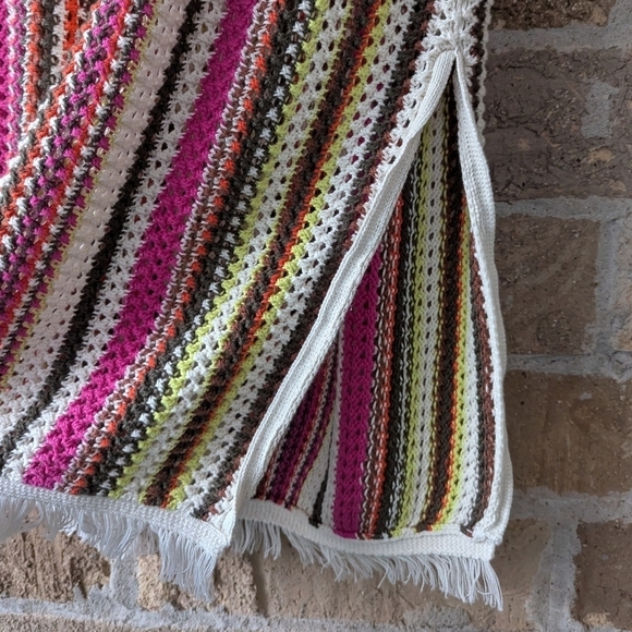 NWT Old Navy Open-Stitch Midi Skirt Crochet Multi Stripe Size XL - Picture 5 of 10